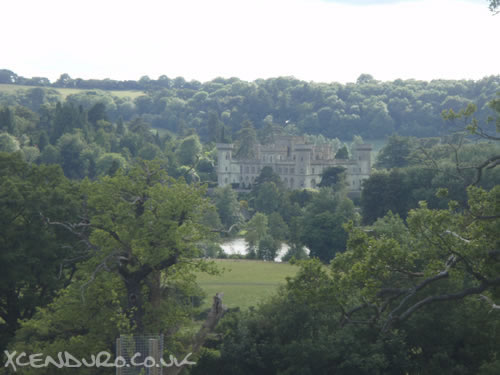 The view of Castle Eastnor on the final descent