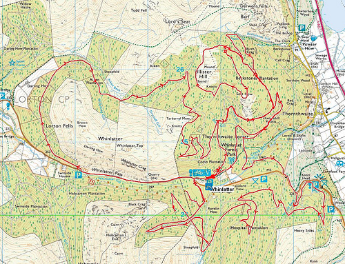 Map of the course for the Whinlatter Challenge